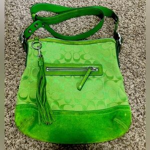 Green coach crossbody bag